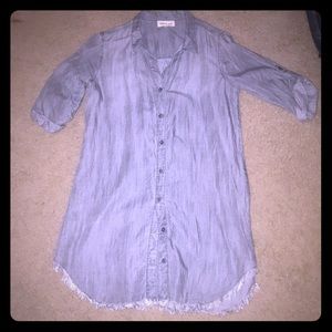 Gray denim shirt dress- Sz Small